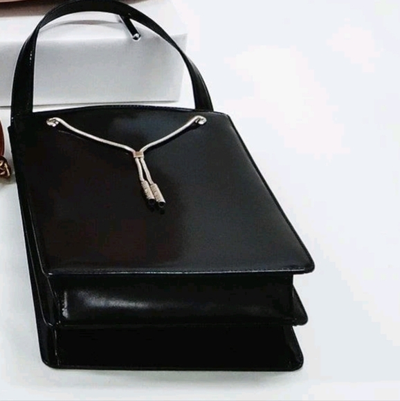 Givenchy $2500 Structured Handbag Black Silver Snake Branded Hardware EUC Rare! - Picture 1 of 16